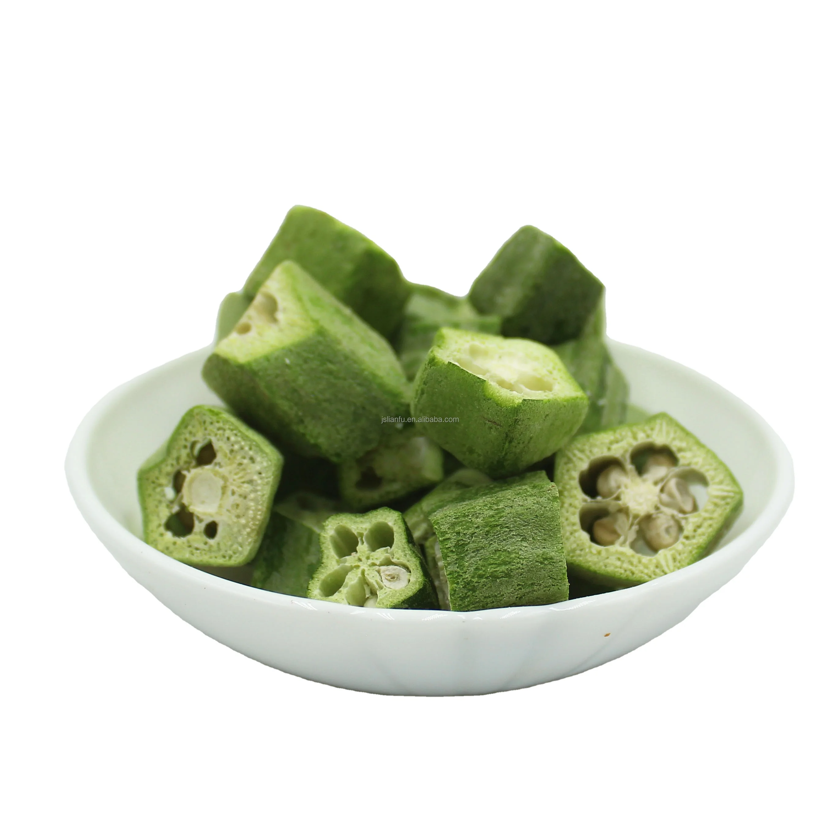 Factory Made High Quality FD Freeze Dried Okra Cube China Export for Instant Food