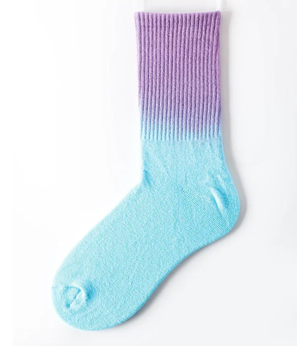 Cotton Dangle Dye Gradient Tube Sock Tie-Dye Men Women Grip Colorful Cotton Tie Dye Skate Wholesale Socks