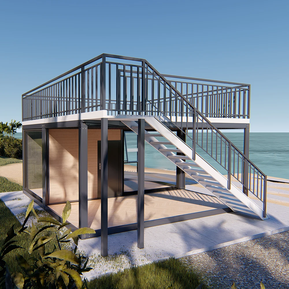 Современный роскошный легко собрать 2 пол морской сборный дом-контейнер для пляжного