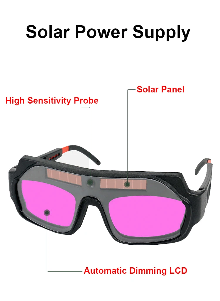 INWELT Safety Eye Protection Auto Darkening PC Lens Solar Automatic Dimming Welding Glasses Goggles