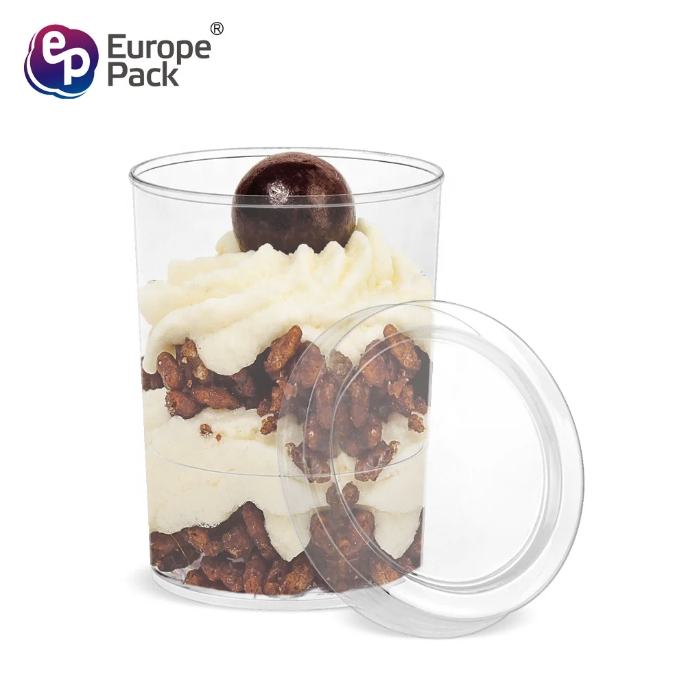 Amazon top seller disposable 93ml clear plastic yogurt cup with dome lids