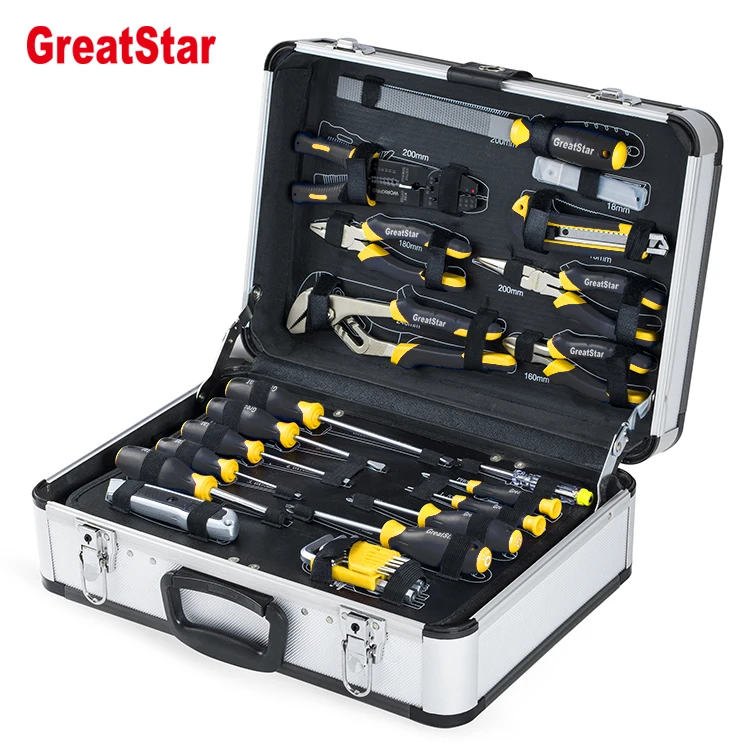 119PC Aluminum Suitcase Hand Tool Kit Set Household Tool Sets tool kit for home