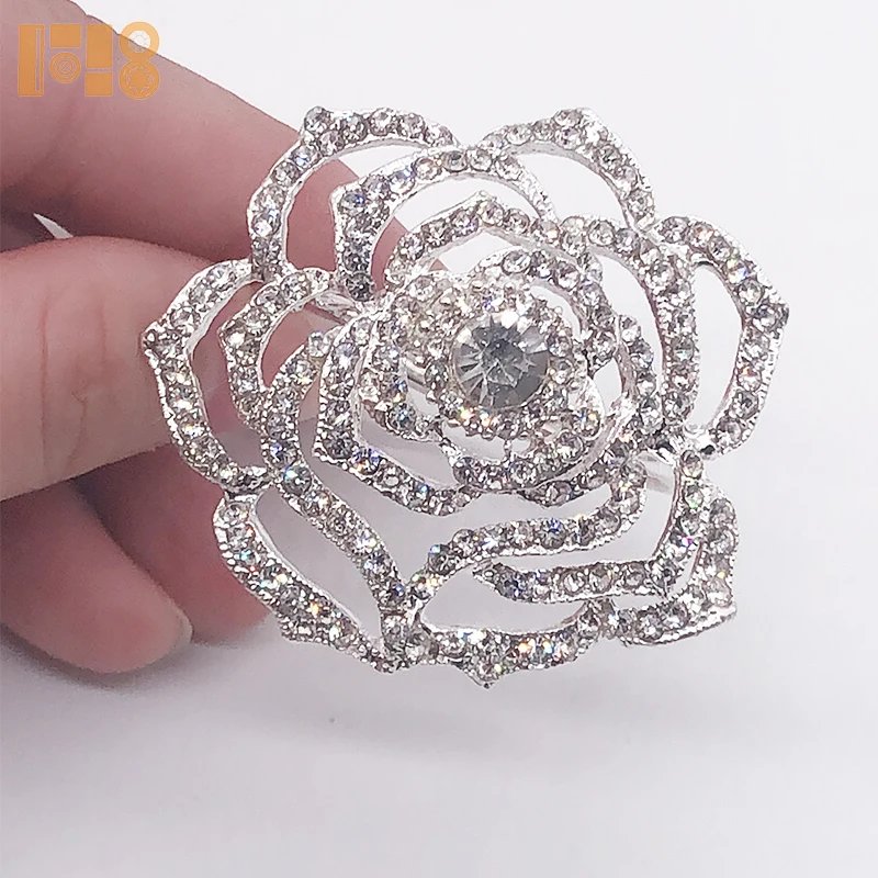 Flower Rhinestones Napkin Rings for Wedding Table Decoration Supplies