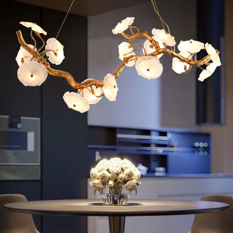 Hot selling brass gold color glass chandelier lamp for villa