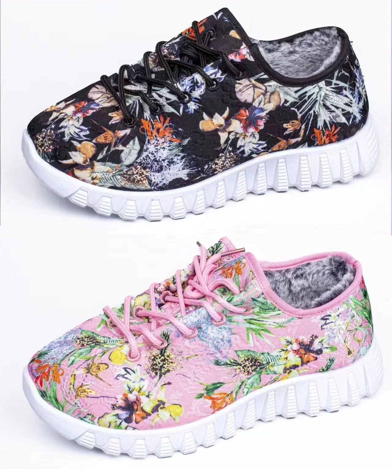 New Trend Flat Shoes Breathable Floral Sneakers Classic Casual Shoes for Ladies Women