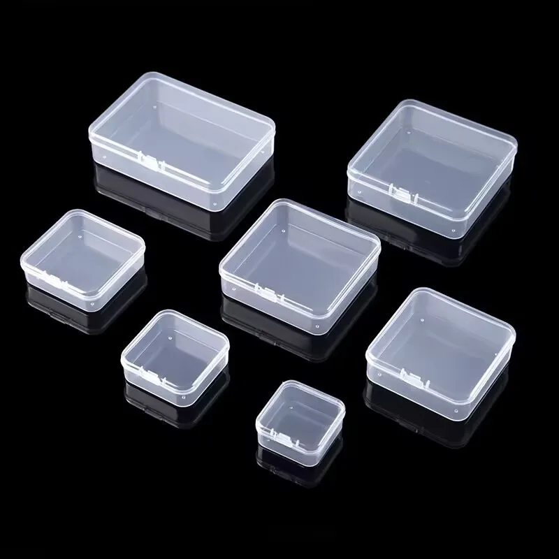 Small Mini Plastic Container Clear PP Packing Gift Box Portable Multi Purpose Transparent Small Plastic Jewelry Storage Box
