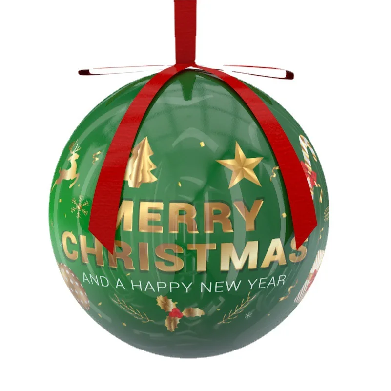 8cm Bubble Christmas Decorations Plastic Memory Ball with Crystal Glue for Christmas Tree Hanging Christmas Ball