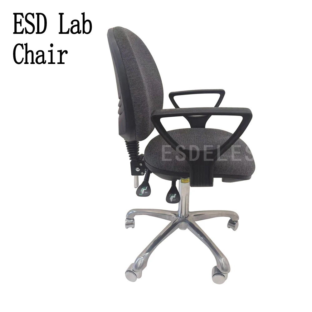 ESDELES Ergonomic Fabric Chair Adjustable ESD Lab ChairsTall Fabric Anti Static Work Stool Leather ESD Antistatic Chair