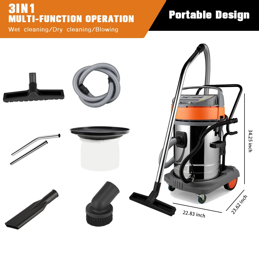 JN301 Dry And Wet Carpet Cleaning Machine 70L Bucket Vacuum Cleaner 240V Dust Clean Vacuum Cleaner for Factory