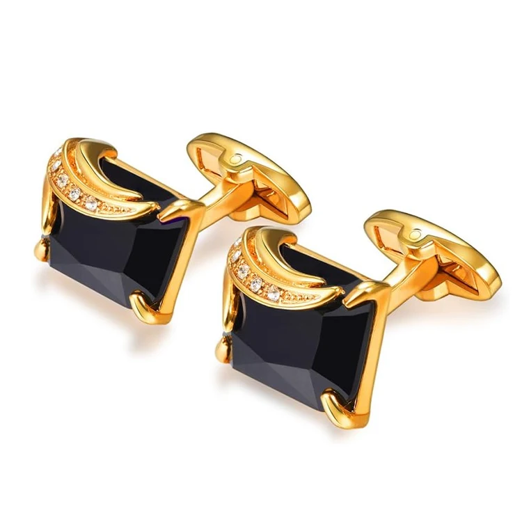 High Quality Fashion French Copper Main Stone round Metal Enamel Boat Anchor Mens Cufflinks