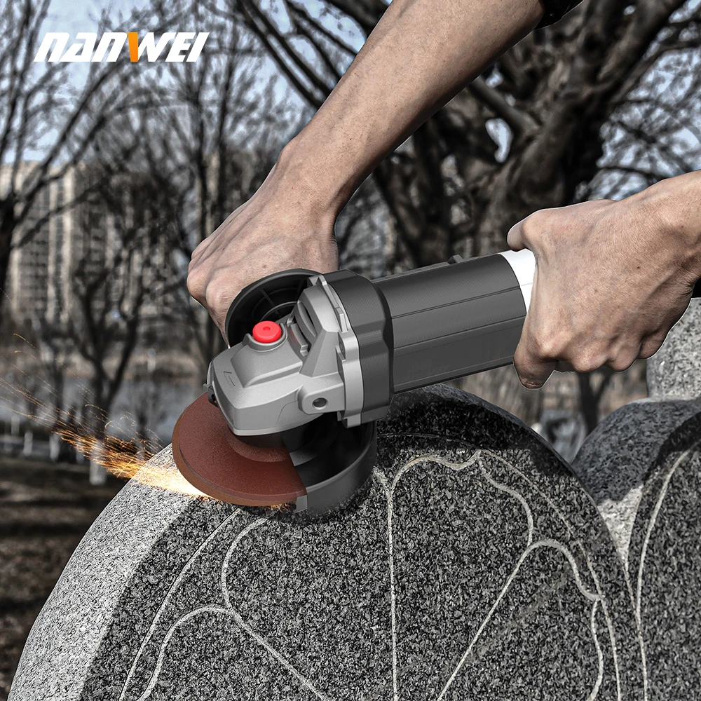 NANWEI Cordless Brushless Angle Grinder M10 7500rpm Max. Variable Cutting Polishing Power Tool 20v Battery Trigger Wood Saw