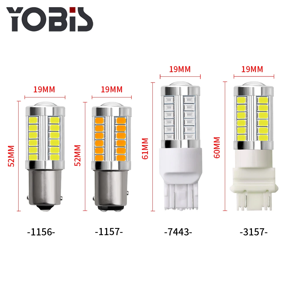 
Yobis Universal Car 5630 33SMD Auto Canbus Turn Signal Bulbs 1156 LED Car Lights with Multiple Styles 