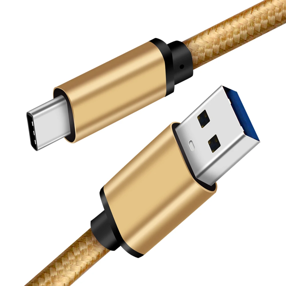 Оптовая продажа в наличии нейлоновый плетеный кабель usb c 3A 60w type для быстрой зарядки и передачи данных к кабелю 3