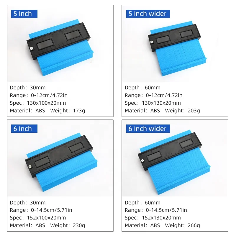5 10 20inchContour Gauge10inch ABS Plastic Profile  Contour Gauges Standard carpet Marking Tool Tiling Laminate Tiles Tools
