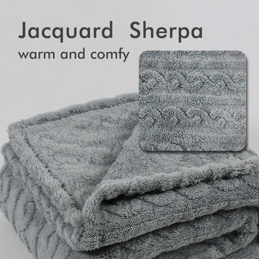 Recycled Polyester Blanket Factory China In China Hot Sell Curly Teddy Bear Jacquard Sherpa Blanket