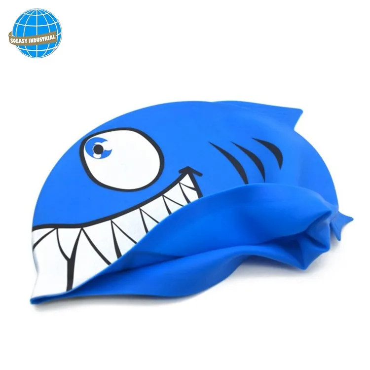 Cheap making cartoon shaped animal print silicone swimming cap