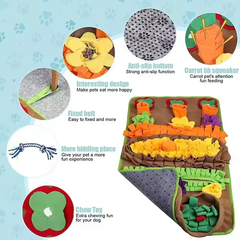 Custom Natural Dogs Slow Eating and Treats Mat 32' x 20' Large Sniffing Snuffle Mat for Dogs