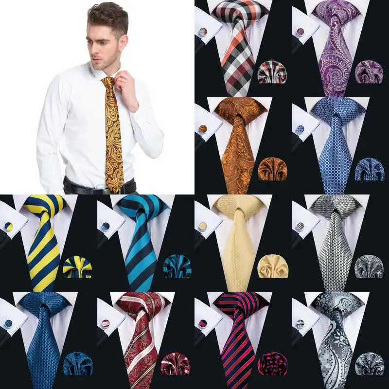 Premium Fashion Custom Logo Necktie Silk Tie Jacquard Woven Mens Ties And Pocket Square Set