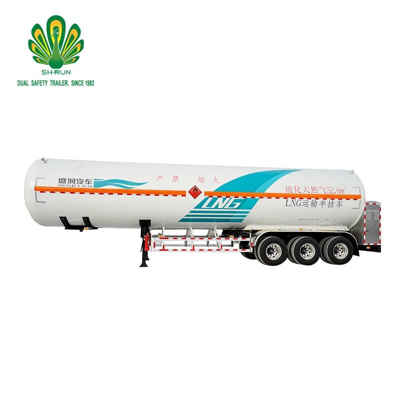 China Manufacturer 52.6M3 Liquefied Natural Gas cryogenic LNG tank container semi trailer