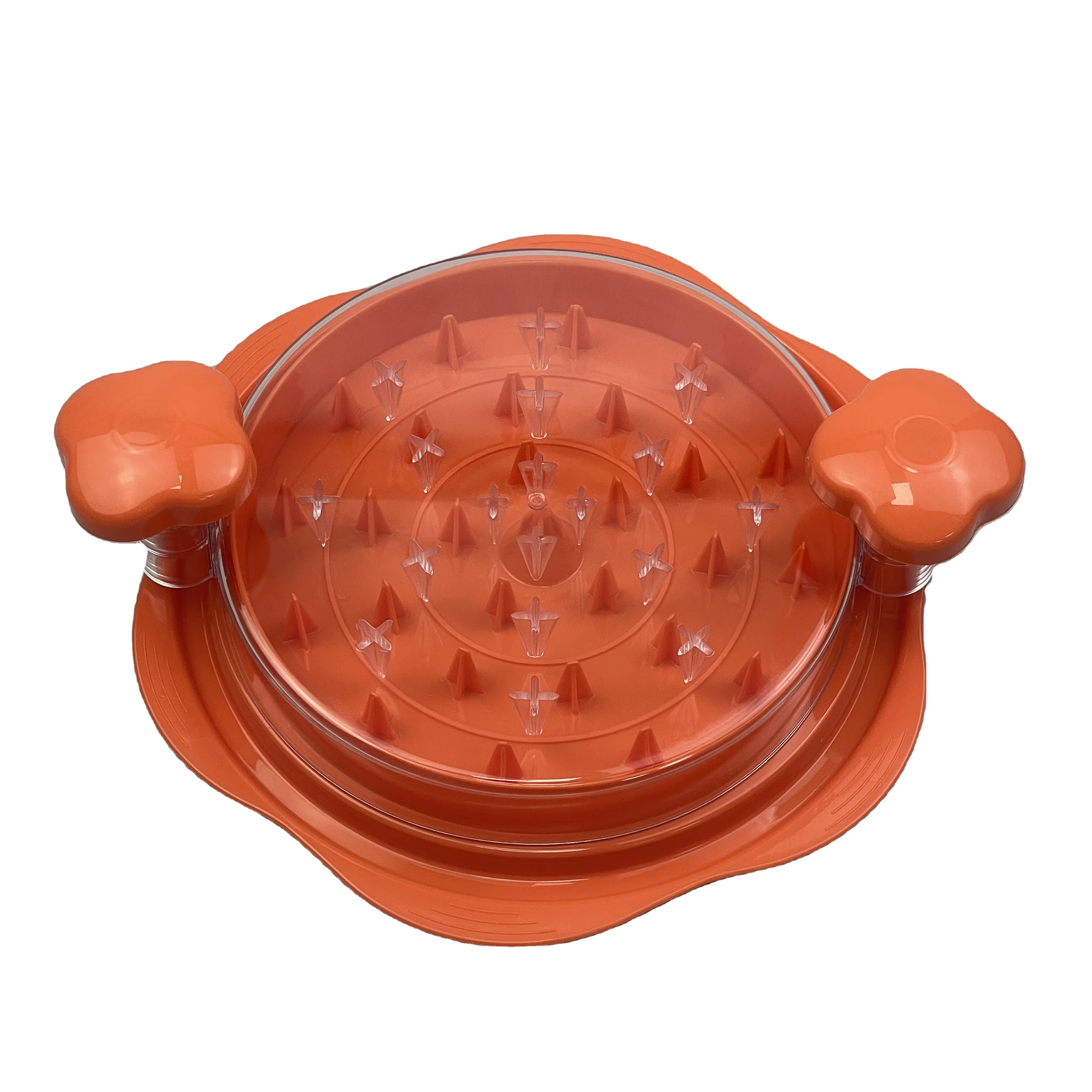 Custom logo flower shape round lid  9.84-Inch High Quality Portable Meat chicken shredder tool with Transparent lid Anti-Slip
