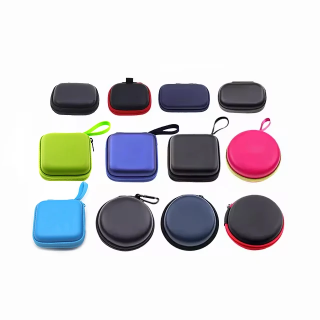 New Eva Hard Mini Case Bag Custom Zipper Eva LOGO Earbuds Earphone Hard Case for Storage Cable Earphone
