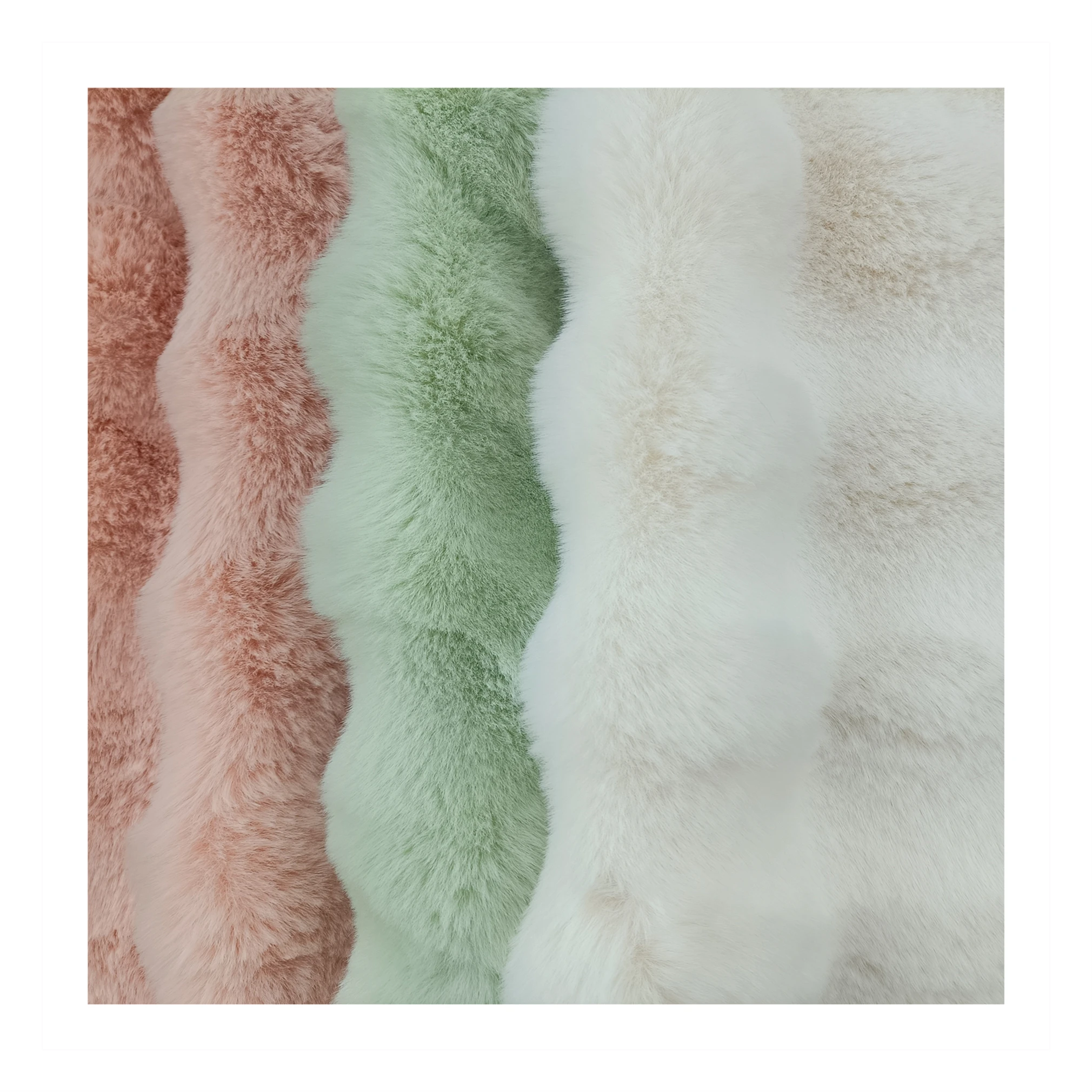 In Stock Cutting POMPOM Rabbit Faux Fur Fabric Thick Warm for Garment/Hometextile/Toys