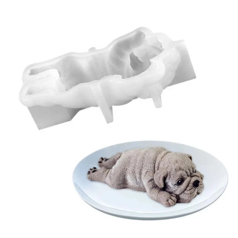 D5082 lovely animal Pudding Shar Pei Akita dog Mousse cake ice cream candy jelly Chocolates baking Resin Mold Silicone 3D Mould