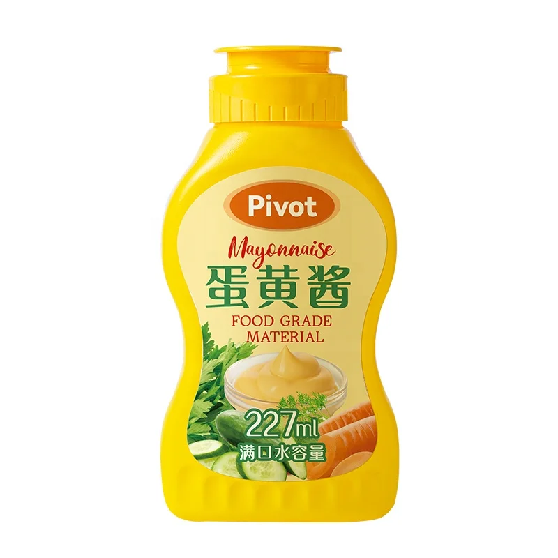 Factory China 8oz 227ml HDPE hot filling chili salad chicken gravy soy sauce hot sauce bottle plastic