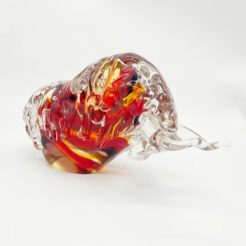 Hand Blown Glass Animal Figurine Glass Bull Crafts