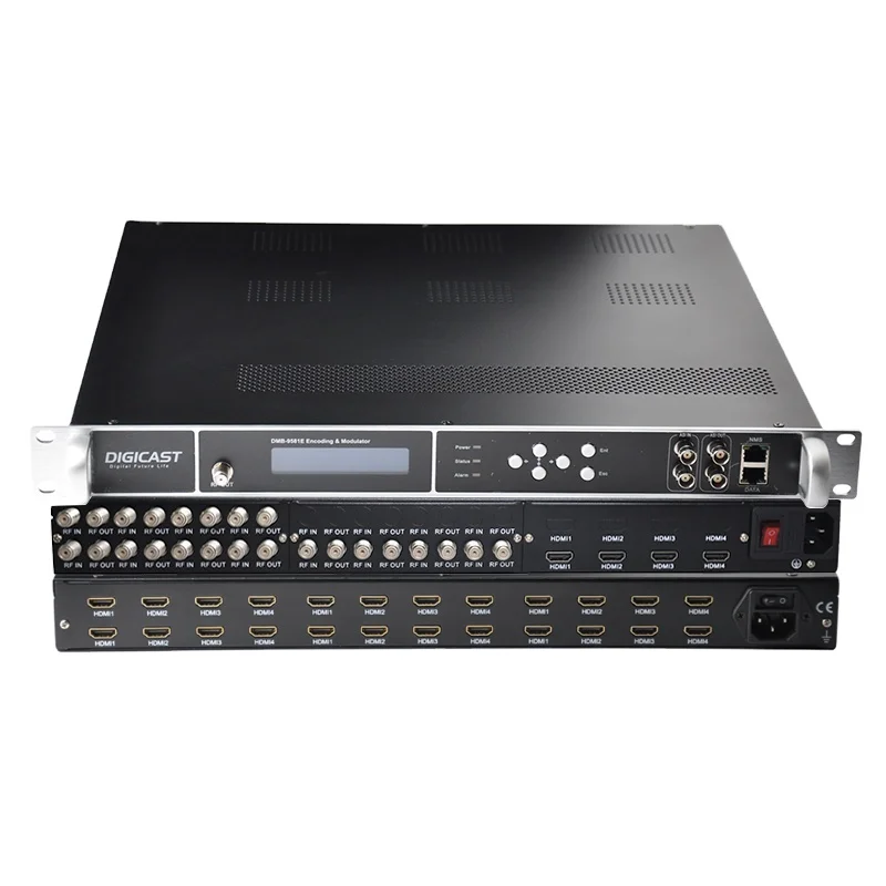 DMB-9581E Coaxial tv Digital up to 24 channels HD MI to DVB-C DVB-T ISDB-T Encoding catv digital modulator