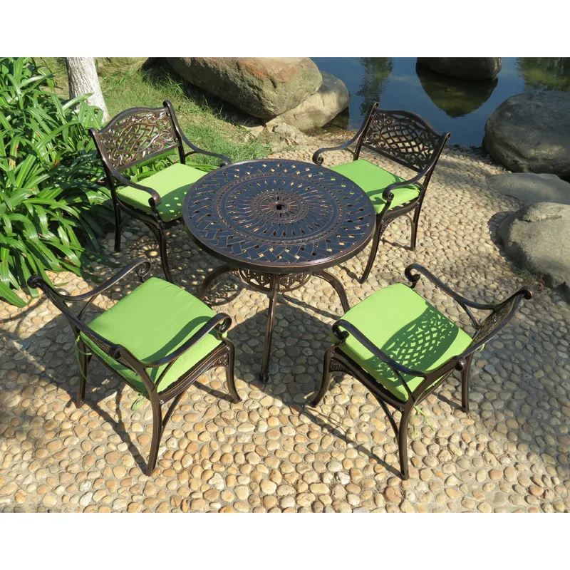 New design bistro set metal outdoor dining table set aluminium garden table and chairs