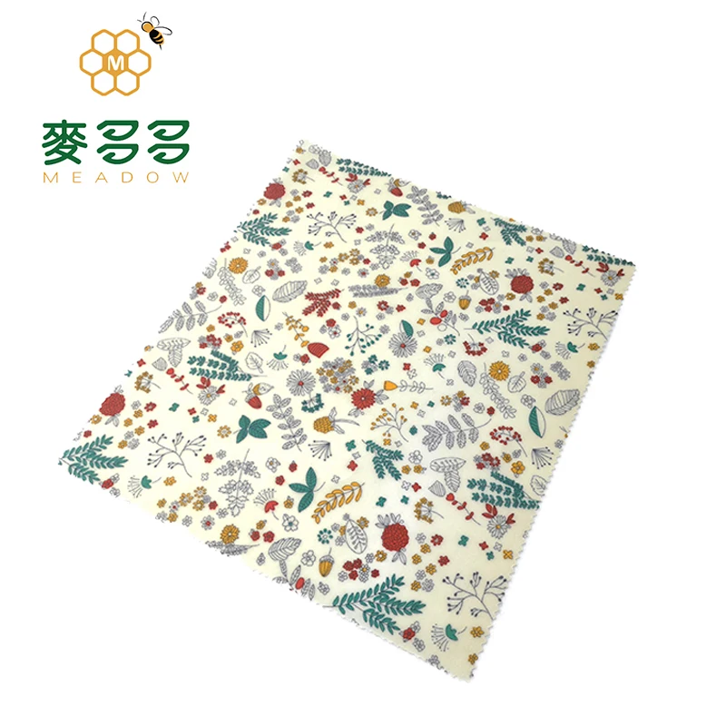 Hot sale durable custom printed reusable food beeswax wraps