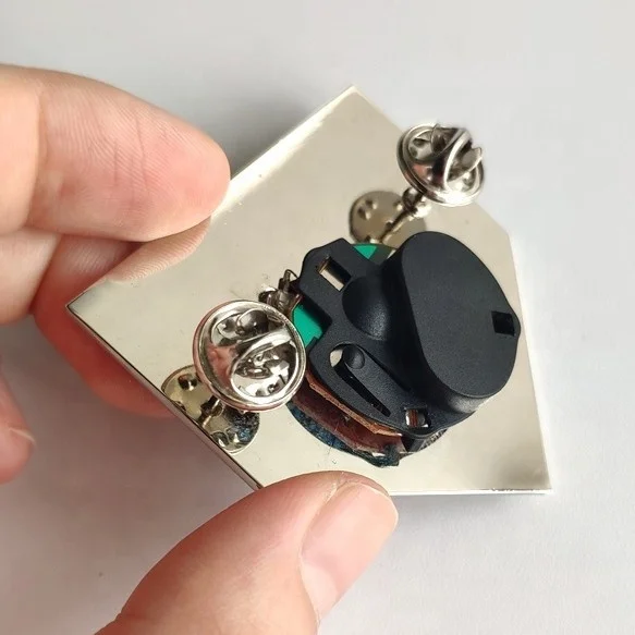 custom metal glittering twinkle softball trading pin with led lights