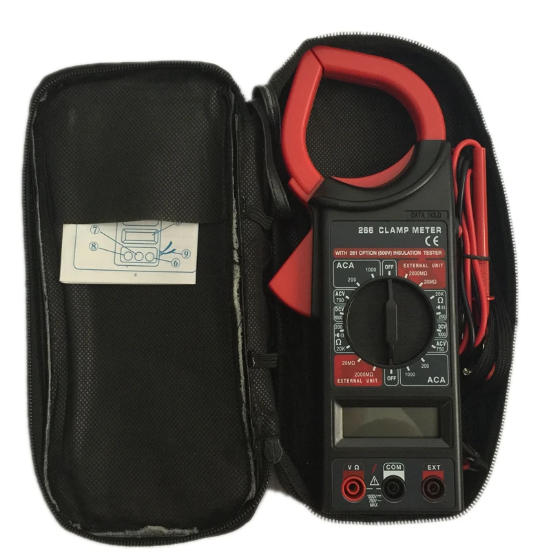 FRANKEVER professional DT266 ac dc digital power Electronic clamp meter multimeter resistance tester