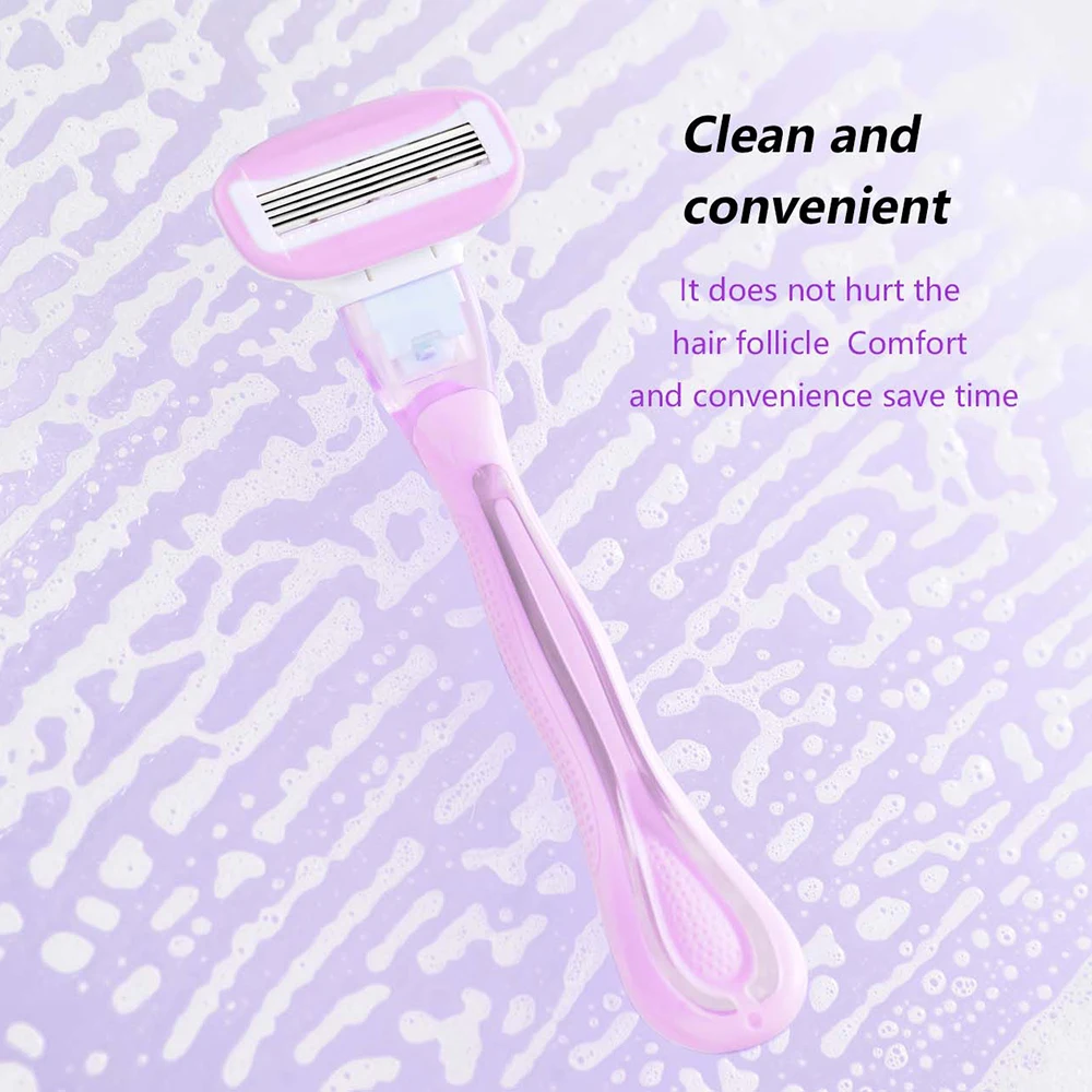 GOODMAX 5 Blades Stainless Steel Razor Body Bikini Face Shaver Painless Hair Razor for Women