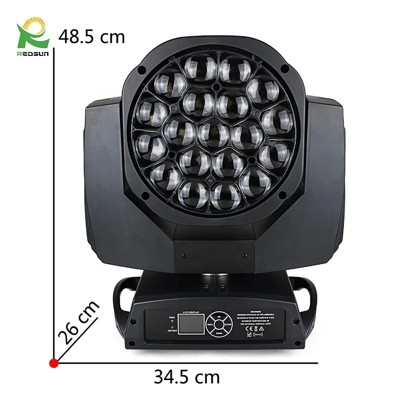 19X15W Bee Eye Moving Head DJ Party Light K10 Clay Parky Stage Wash Light for Live Performances
