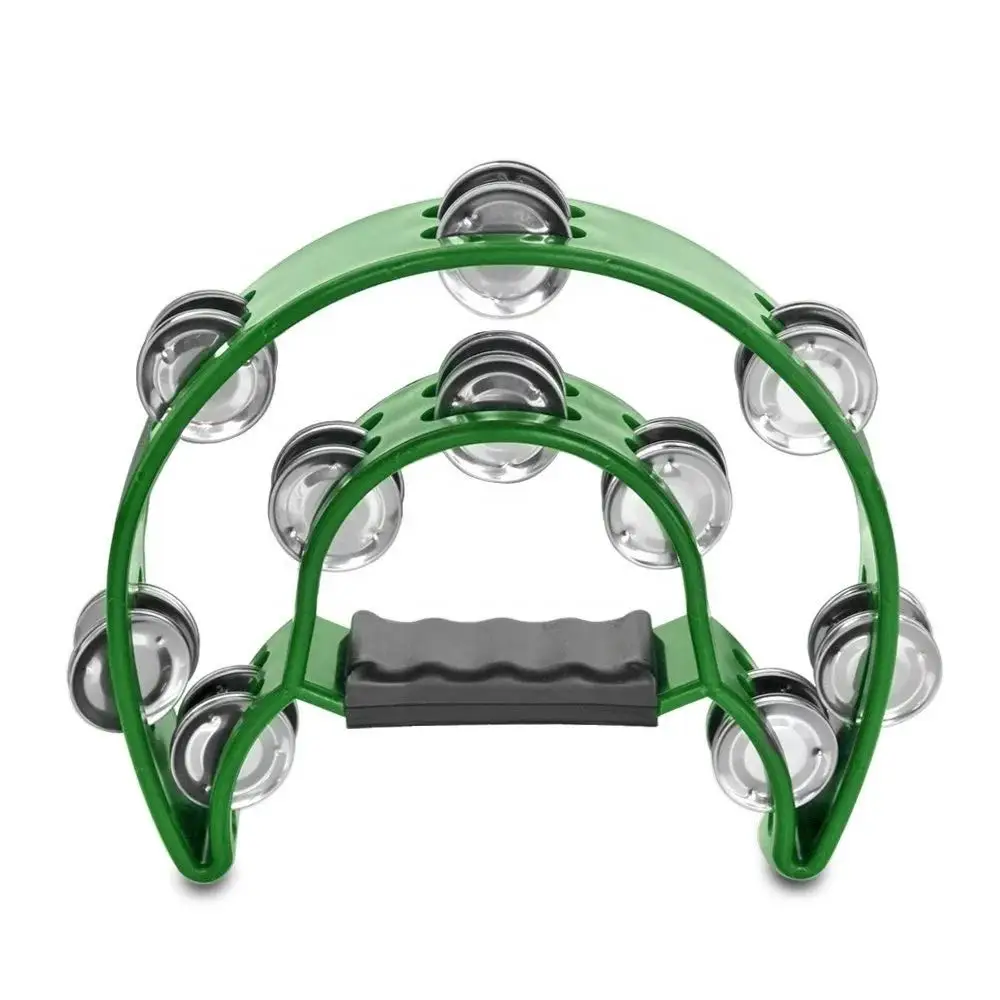 Double row metal bell hand holding percussion drum gift music hand drum ergonomic handle multicolor