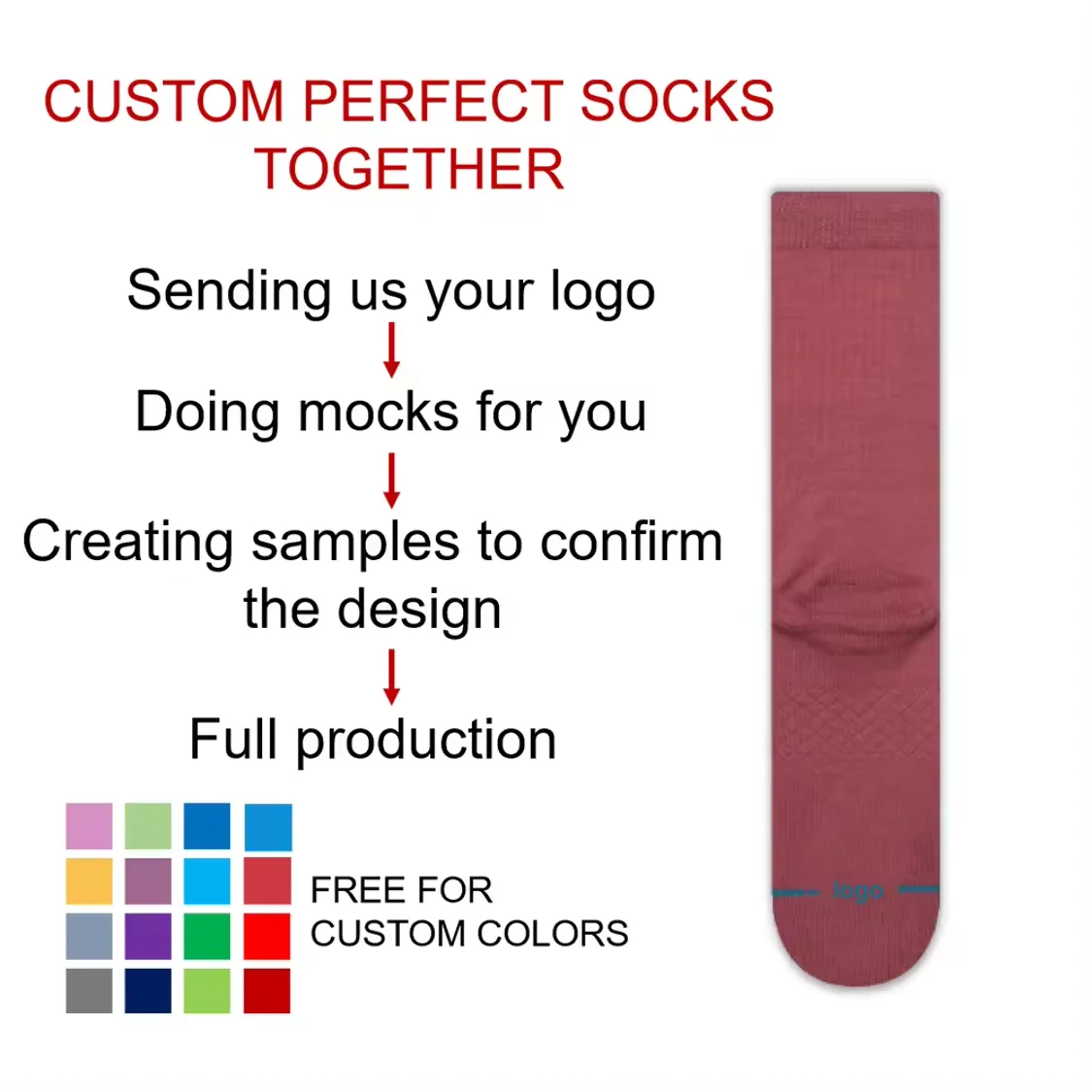 Socks embroidery custom logo cotton designer funny striped crew custom socks for men