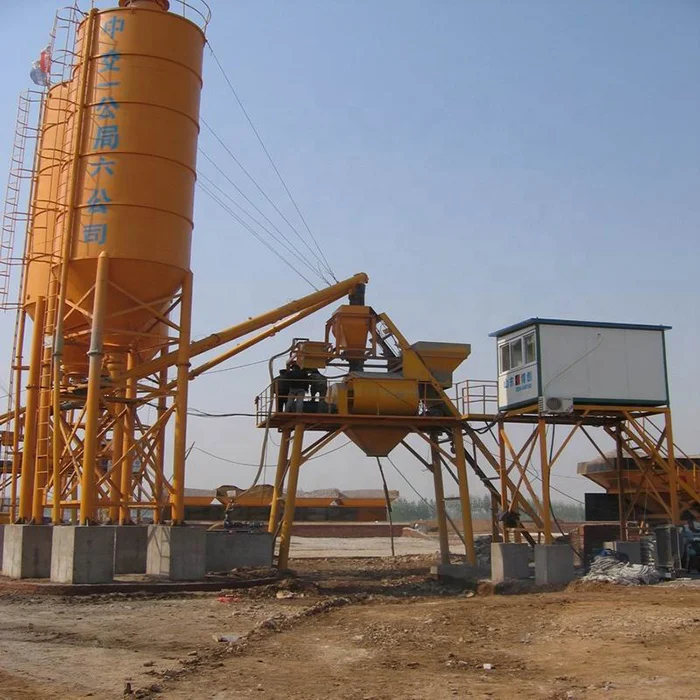 Lifting hopper stationary ready mixed concrete batching plant hzs25
