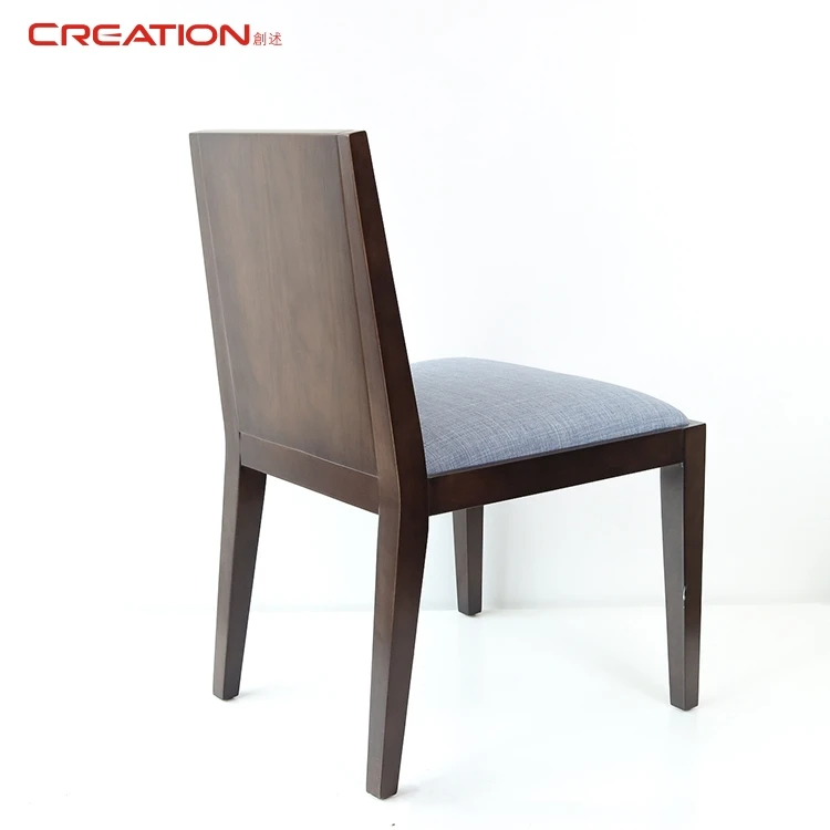 Creation Hotel Furniture Arabia Popular Style Dubai Resort Walnut Solid Wood Upholstery Modern Wedding Dining Chair For Hotel