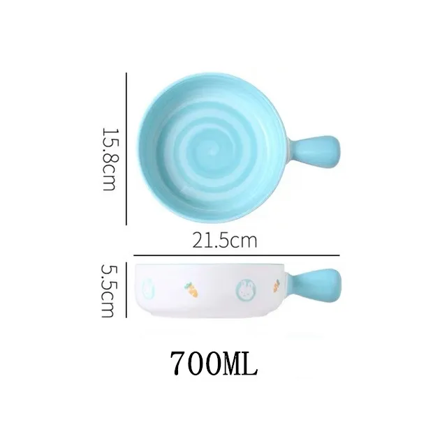 2021 Nordic Cute Kitchen Ceramic Noodles Salad Bowl Baking Dish Milk Pot