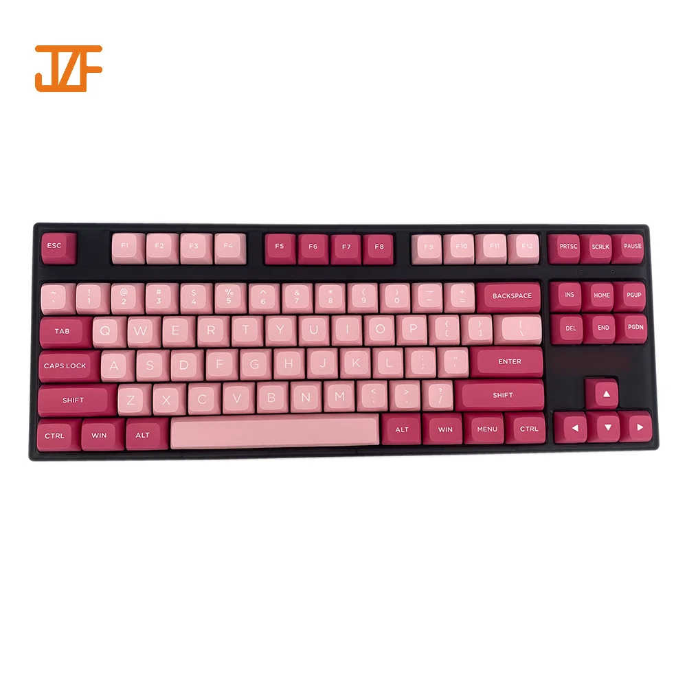Keycaps Suppliers Custom 60% 80% 85% Gaming Double Shot Pink Keycaps Mechanical Keyboard Pbt Keycaps DIY 87 171 keys set