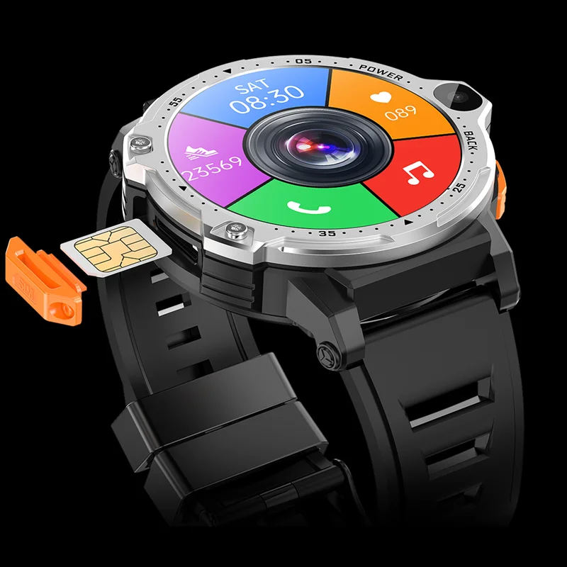 1.54inch 4G /128G sport Android smartwatch with WiFi smart watch with double camera whatsapp SIM card