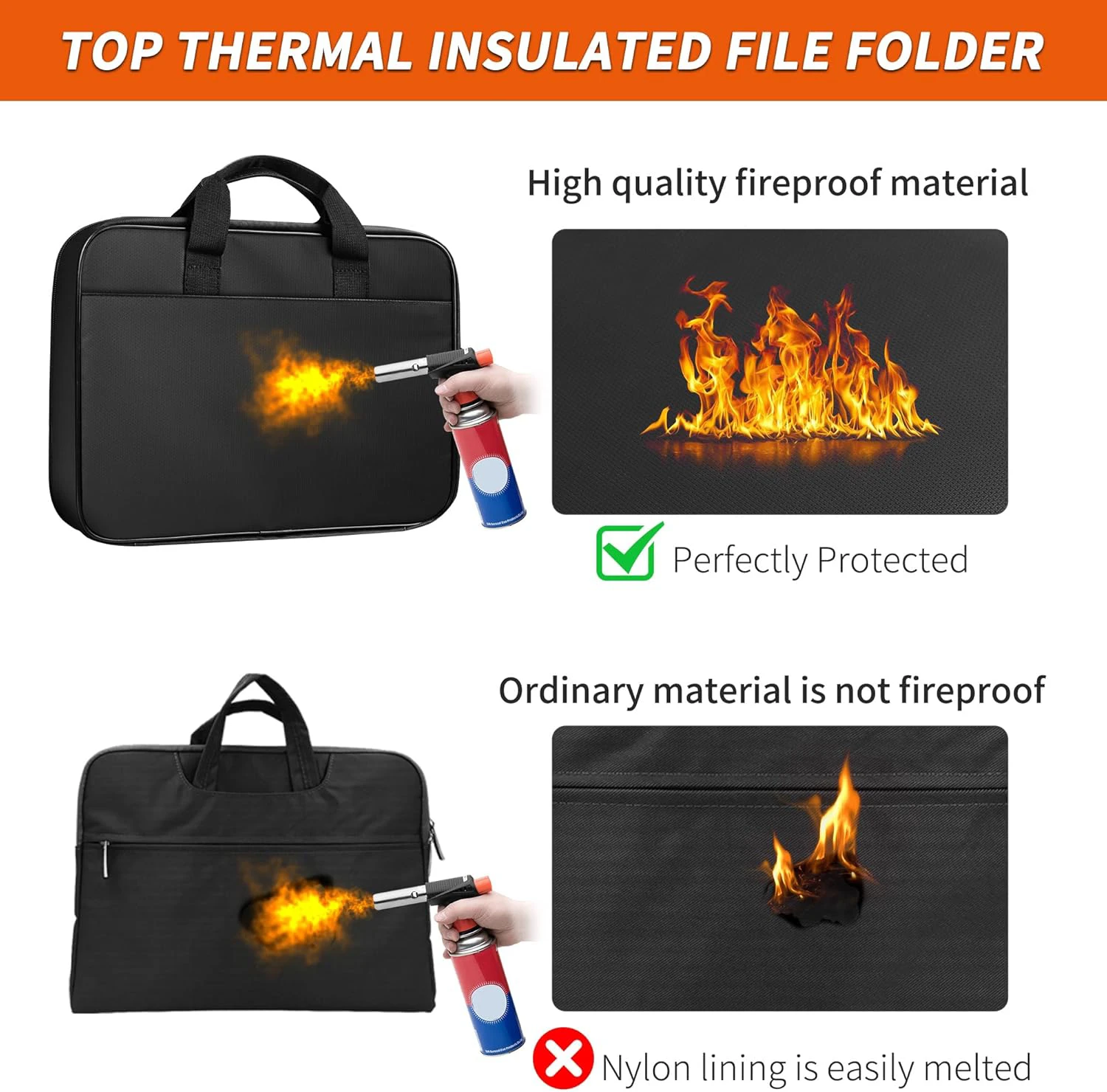 Accordion File Organizer 13 Fireproof Pockets Expanding File Folder Lock Business Home Double Compartment Document File