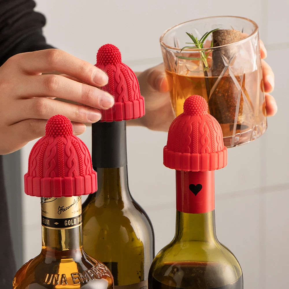 Food grade silicone cap shaped silicone wine bottle stopper suitable for red wine and beer bottles