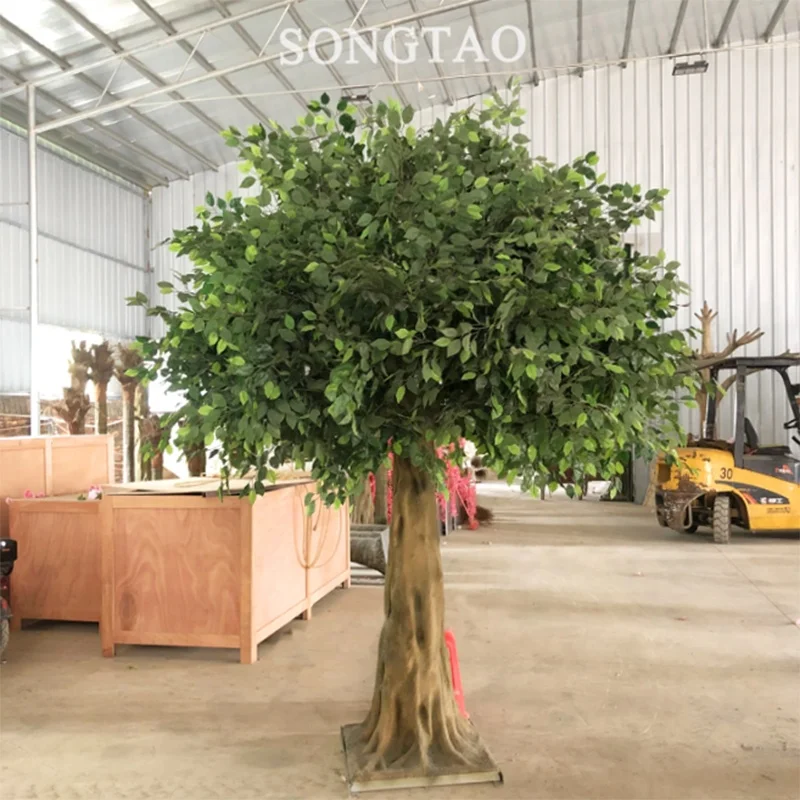 songtao Indoor Outdoor Big Simulation Evergreen Ficus Tree Faux Plant Tree Large Artificial Banyan Tree
