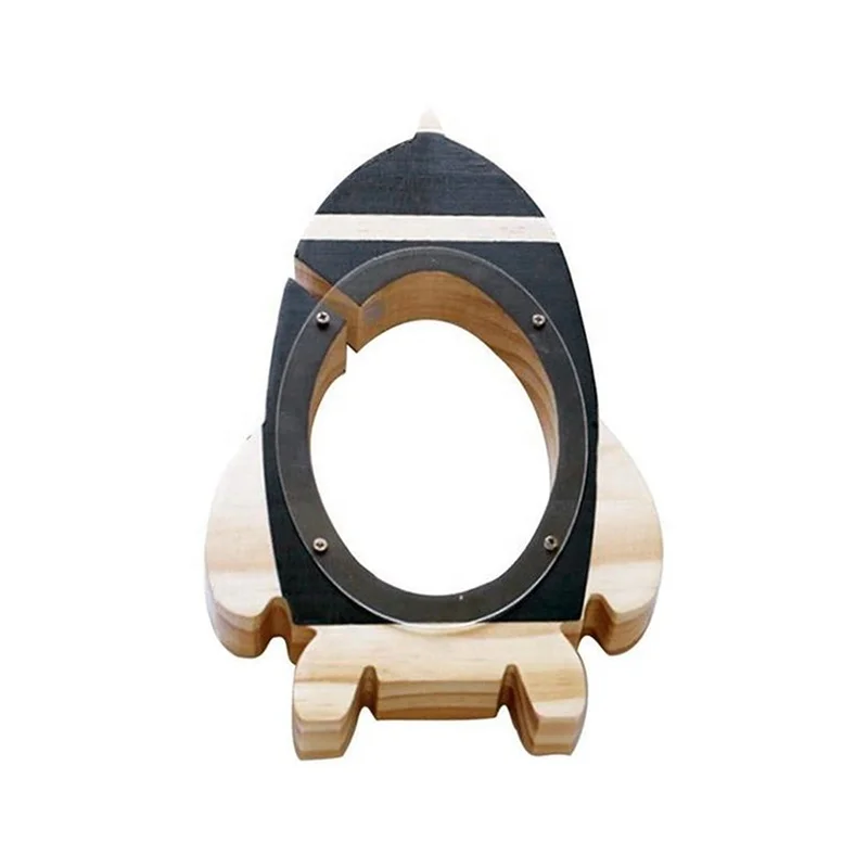 
Cute Wooden Money Box Wood Animal Money Bank Coin Piggy Bank Transparent Glass For Kids Children Gifts 
