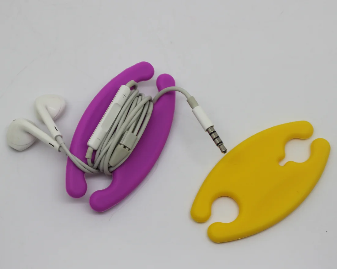 Custom logo silicone magnetic clip cable twist ties