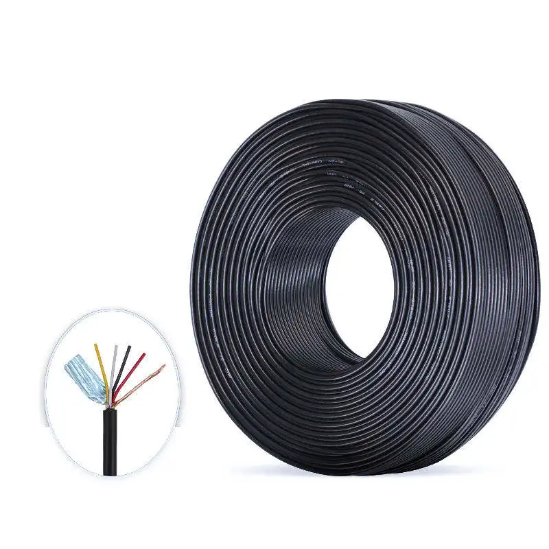Black AWM 2468 24 awg 4 Core Shielded Od 4.5mm Copper Core Electric Wire Roll Pvc Flexible Insulation Sheathed Cable