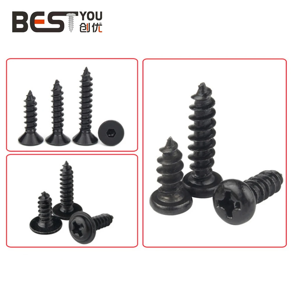 Phillips wood screw  in boxes Pan head self tapping carbon steel C1022 10B21 screw for wood